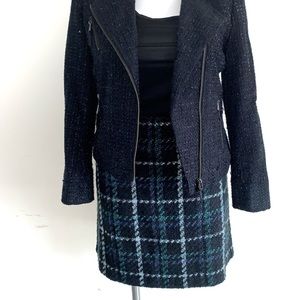 Loft wool plaid mini skirt